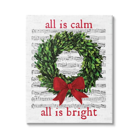 Stupell Industries All Is Calm Christmas Song Canvas Wall Art